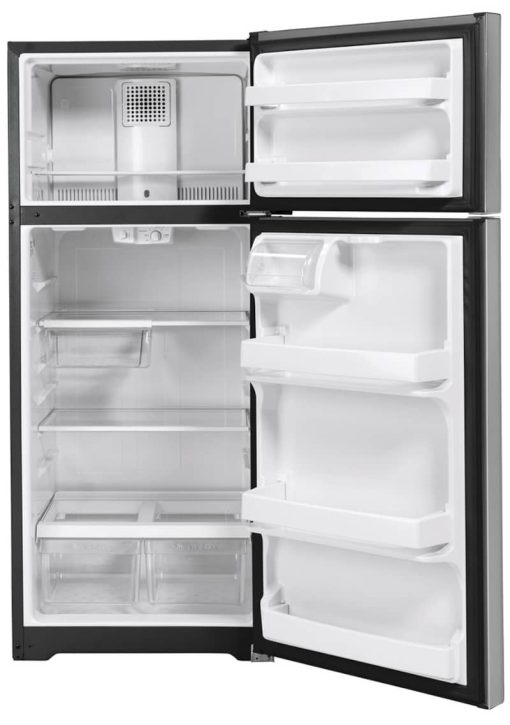 GE 17.5 Cu. Ft. Fingerprint Resistant Stainless Steel Garage Ready Top Freezer Refrigerator - Image 2