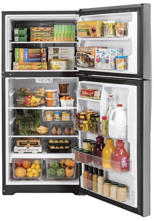 GE 19.2 Cu. Ft. Fingerprint Resistant Stainless Steel Garage Ready Top-Freezer Refrigerator - Image 3