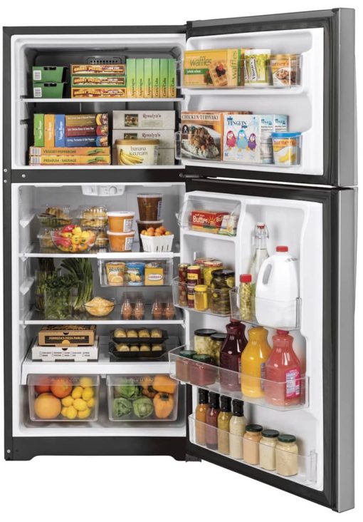 GE 21.9 Cu. Ft. Fingerprint Resistant Stainless Steel Garage Ready Top-Freezer Refrigerator - Image 3