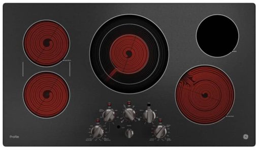 GE Profile ADA 36" Black Stainless Knob Control Electric Cooktop - Image 2