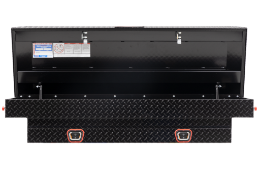 Weather Guard Saddle Truck Tool Box Aluminum Compact Gloss Black - Image 2