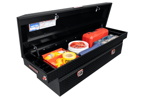 Weather Guard Saddle Truck Tool Box Aluminum Full Standard Gloss Black - Image 9