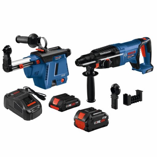 18V EC Brushless SDS-plus® Bulldog™ 1 In. Rotary Hammer Kit with Mobile Dust Extractor and (2) CORE18V Batteries