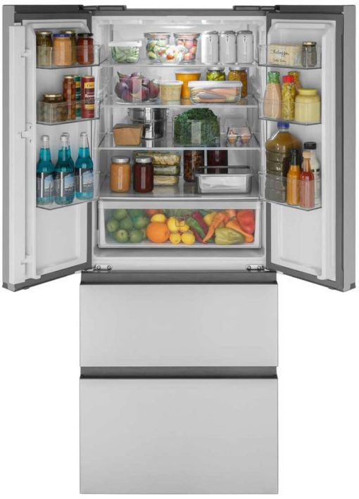 Haier 14.5 Cu. Ft. Fingerprint Resistant Stainless Steel 4 Door Refrigerator - Image 3