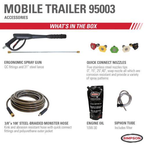 Simpson Pressure Washer Trailer Cold Water Professional Gas - Image 9