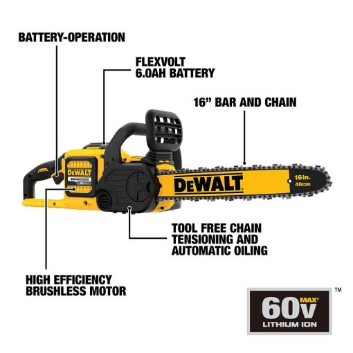 DEWALT FLEXVOLT 60 V MAX 16" Chainsaw and Blower Bundle - Image 6
