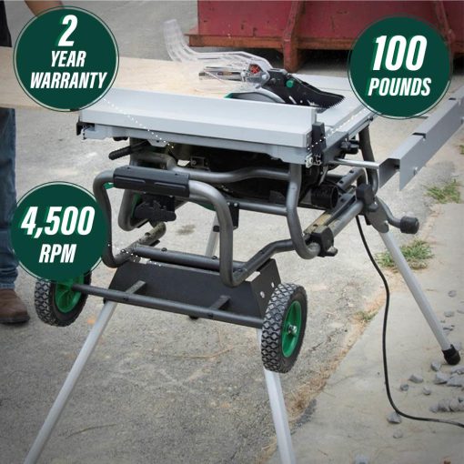 10" Jobsite Table Saw with Fold Roll Stand - Image 3