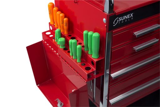 Professional 5 Drawer Service Cart w/Locking Top Red - Image 2
