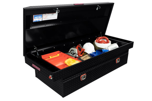 Weather Guard Saddle Truck Tool Box Aluminum Full Extra Wide Gloss Black - Image 9