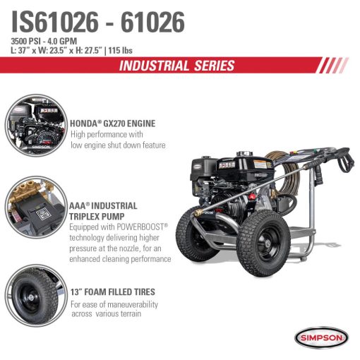 Industrial Pressure Washer 3500PSI 4.0GPM - 49 State Certified - Image 3