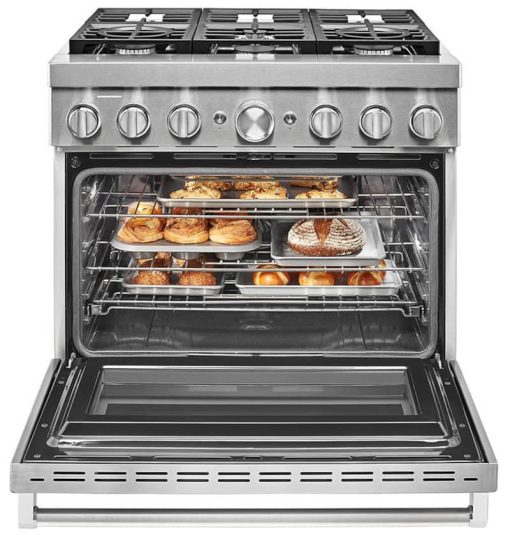 KitchenAid 36'' Stainless Steel Smart Commercial-Style Dual Fuel Range With 6 Burners - Image 3