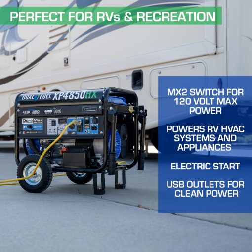 DuroMax Generator Dual Fuel Gas Propane Portable with CO Alert 4850 Watt - Image 12