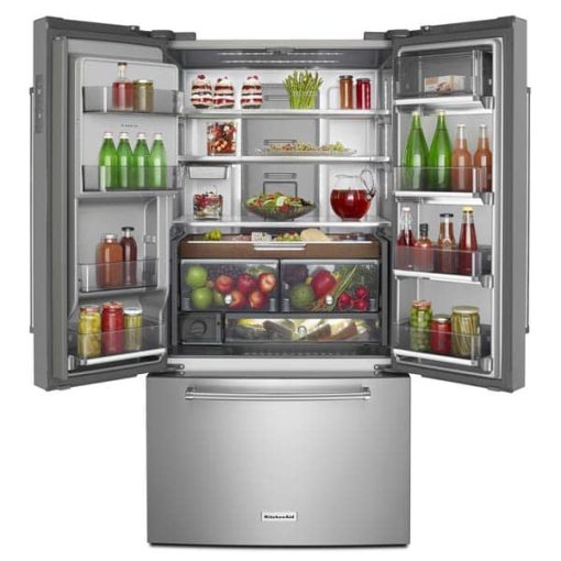 KitchenAid 23.8 Cu. Ft. PrintShield Stainless Steel Counter-Depth French Door Refrigerator - Image 3