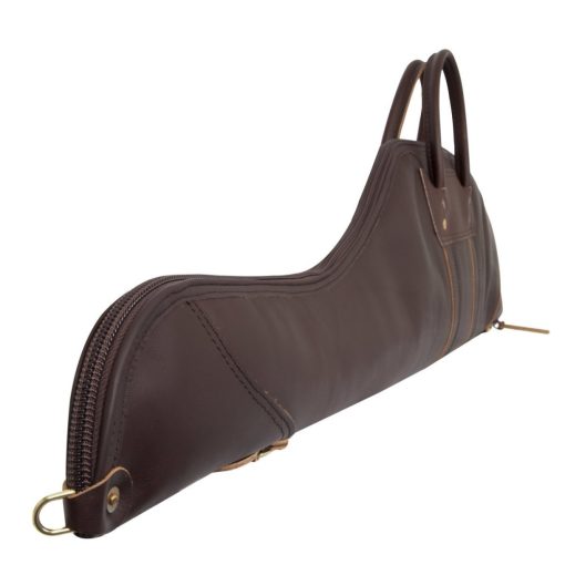 46 In. L Brown Smooth Leather Rifle Case With Scope - Image 2