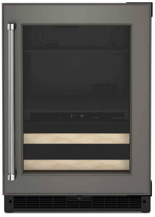 KitchenAid 24" Panel-Ready Frame Right-Hinge Beverage Center With Wood-Front Racks