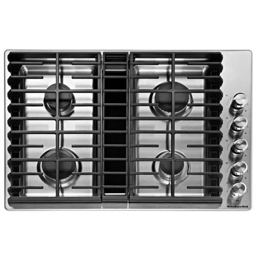 KitchenAid 30" Stainless Steel 4 Burner Gas Downdraft Cooktop - Image 2