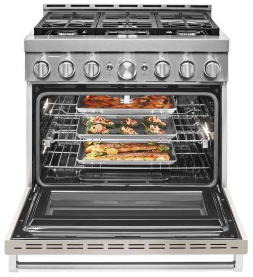 KitchenAid 36" Milkshake Smart Commercial-Style Gas Range With 6 Burners - Image 3