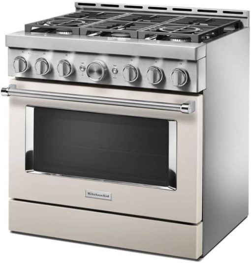 KitchenAid 36" Milkshake Smart Commercial-Style Gas Range With 6 Burners - Image 4