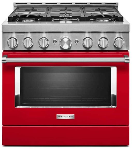 KitchenAid 36" Passion Red Smart Commercial-Style Gas Range With 6 Burners