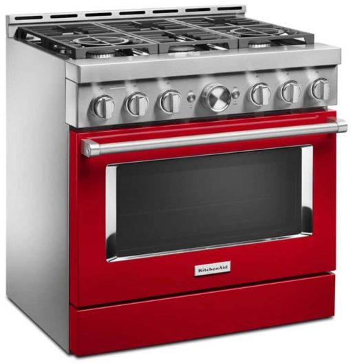 KitchenAid 36" Passion Red Smart Commercial-Style Gas Range With 6 Burners - Image 5