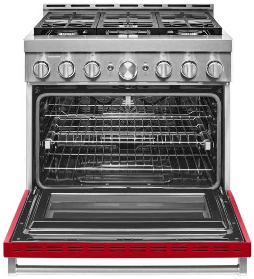 KitchenAid 36" Passion Red Smart Commercial-Style Gas Range With 6 Burners - Image 2