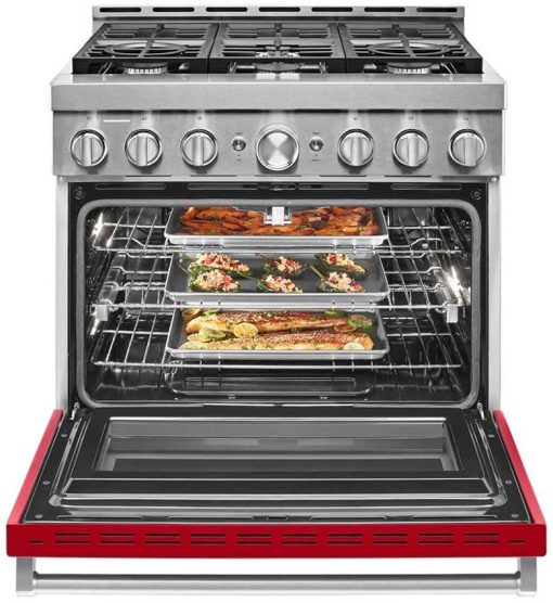 KitchenAid 36" Passion Red Smart Commercial-Style Gas Range With 6 Burners - Image 3