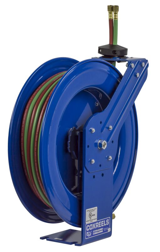 Coxreels Dual Hose Spring Rewind Hose Reel with "T" grade Hose  1/4" I.D. 50' 200 PSI - Image 4