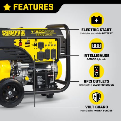 Champion 9200-Watt Portable Generator with Electric Start - Image 4