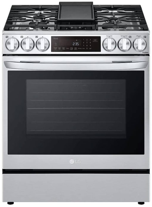 LG 6.3 Cu. Ft. PrintProof Stainless Steel Smart Wi-Fi Enabled ProBake Convection Slide-In Dual Fuel Range With Air Fry