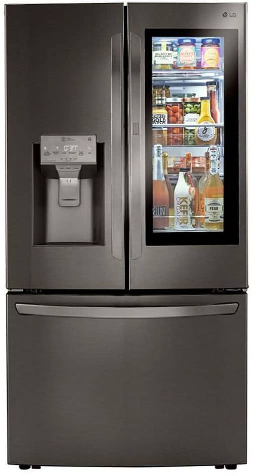 LG ADA 24 Cu. Ft. PrintProof Matte Black Stainless Steel Smart Wi-Fi Enabled InstaView Door-In-Door Counter-Depth Refrigerator With Craft Ice