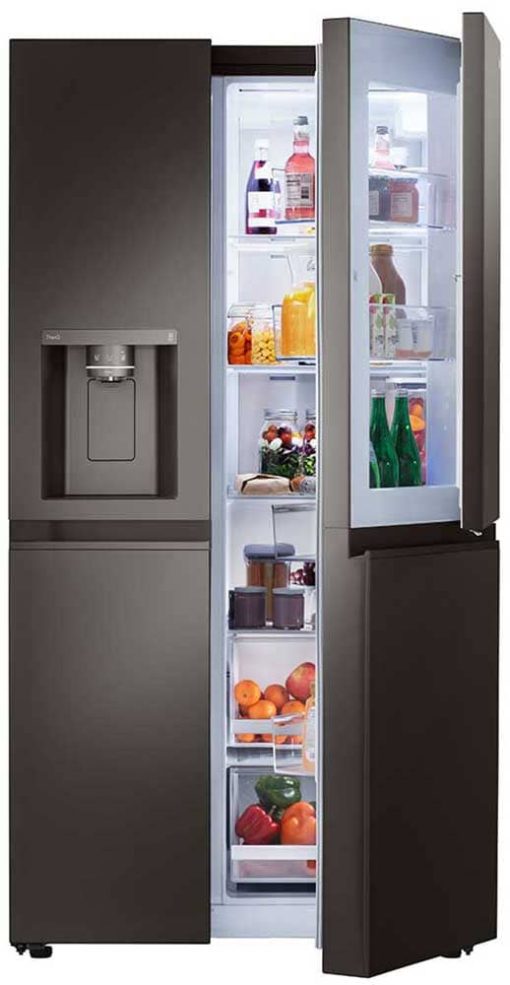 LG ADA 27 Cu. Ft. PrintProof Black Stainless Steel Side-By-Side Door-In-Door Refrigerator With Craft Ice - Image 4