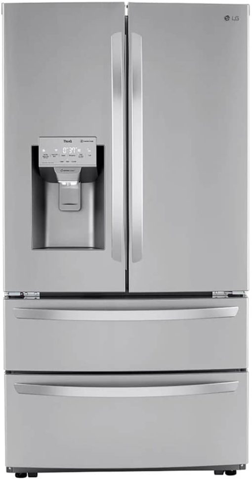LG 22 Cu. Ft. PrintProof Stainless Steel Smart Counter Depth Double Freezer Refrigerator With Craft Ice