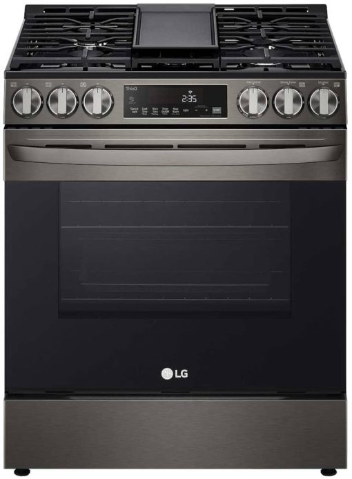 LG 5.8 Cu. Ft. PrintProof Black Stainless Steel Smart Wi-Fi Enabled Slide-In Gas Range With Air Fry & EasyClean