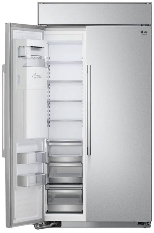 LG STUDIO 26 Cu. Ft. Stainless Steel Smart Built-In Side-By-Side Refrigerator With Ice & Water Dispenser - Image 4