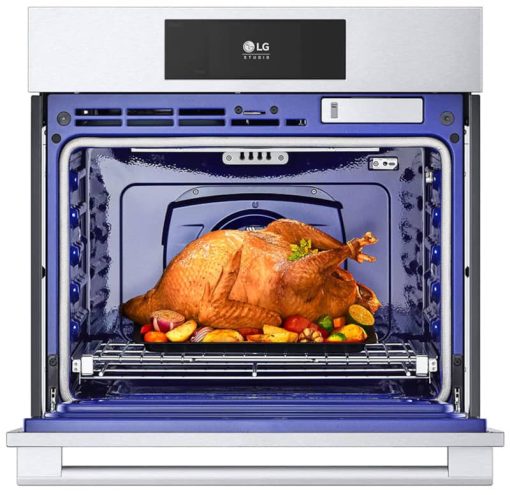 LG STUDIO 4.7 Cu. Ft. PrintProof Stainless Steel Smart InstaView Electric Built-In Single Wall Oven With Air Fry & Steam Sous Vide - Image 3