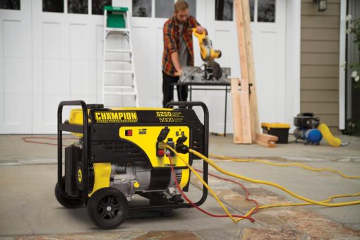 Champion 5000-Watt Portable Generator with Wheel Kit and Extension Cord - Image 4