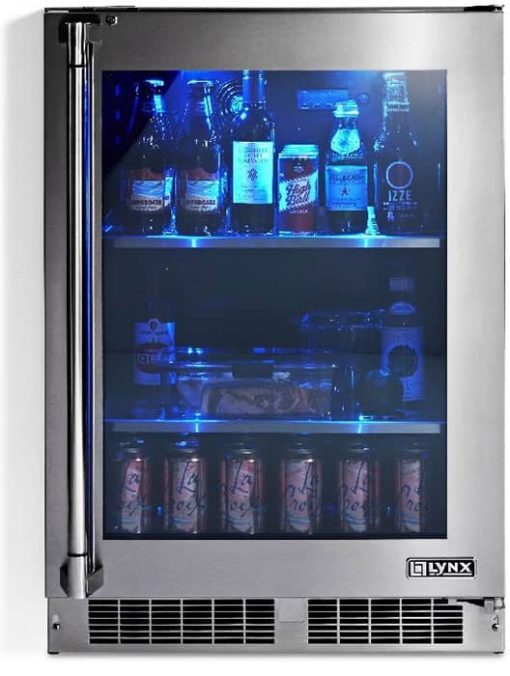 Lynx 24" Stainless Glass Right-Hinge Outdoor Refrigerator