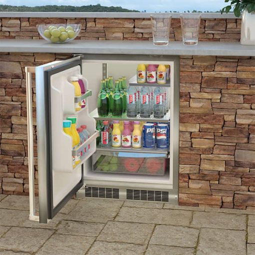 Marvel 24" Stainless Steel Left-Hinge Outdoor Built-In Refrigerator With Door Storage And MaxStore Bin - Image 3