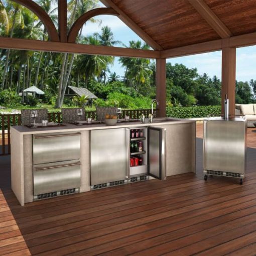 Marvel 24" Stainless Steel Left-Hinge Outdoor Built-In Refrigerator With Door Storage And MaxStore Bin - Image 4