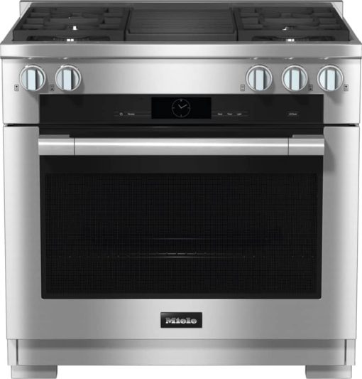Miele HR 1935-3 G DF GR M Touch 36" Clean Touch Steel Dual Fuel Range With Grill