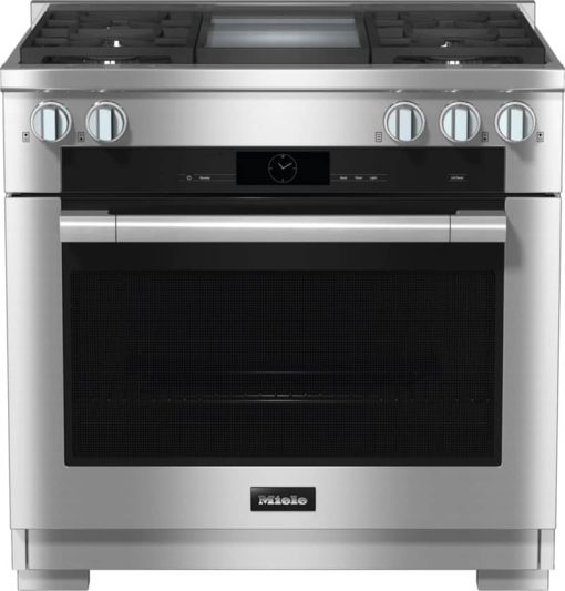 Miele HR 1936-3 LP DF GD M Touch 36" Clean Touch Steel Liquid Propane Dual Fuel Range With Griddle