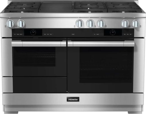 Miele HR 1955-3 G DF GR M Touch 48" Clean Touch Steel Dual Fuel Range With Grill