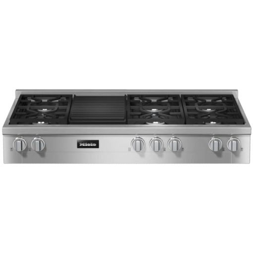 Miele KMR 1355-3 G GR 48" Clean Touch Steel Natural Gas Rangetop With Grill