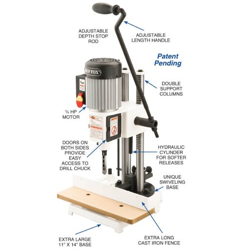 3/4 HP Heavy-Duty Benchtop Mortising Machine - Image 2