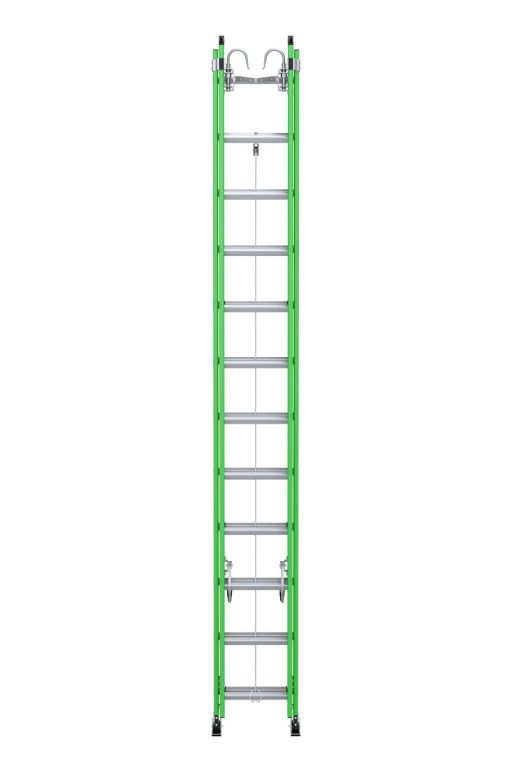 Werner AERO Extension Ladder 24' IAA FG Box Rail/Tri Rung Cable Hook V Rung - Image 2