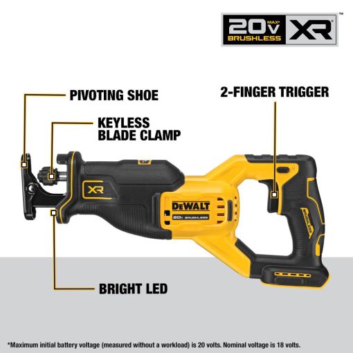 20V MAX XR® Brushless Cordless 4-Tool Combo Kit With 5.0Ah Batteries - Image 6