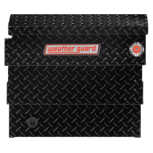 Weather Guard Saddle Truck Tool Box Aluminum Compact Deep Gloss Black - Image 4