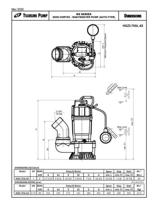 HS3Z.75SL Automatic Electric Submersible Pump - Image 7