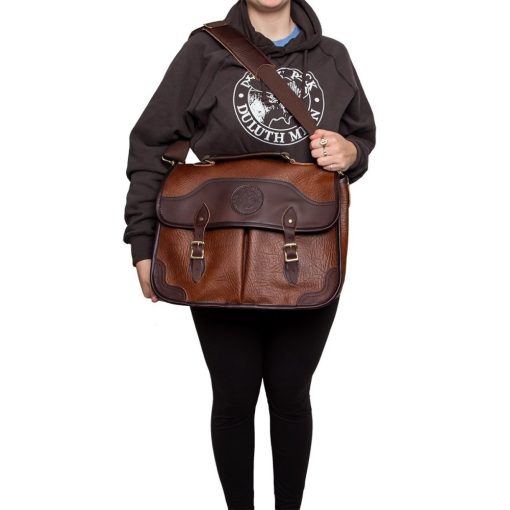 15 Liter Capacity Brown Trim Bison Leather Executive Briefcase - Image 4