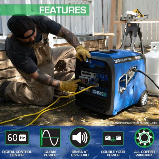 Duromax XP4500iH Portable Generator 4500 Watt 223cc Dual Fuel Digital Inverter Hybrid - Image 2